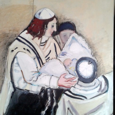 Brith Milah (olie op doek 90×120)